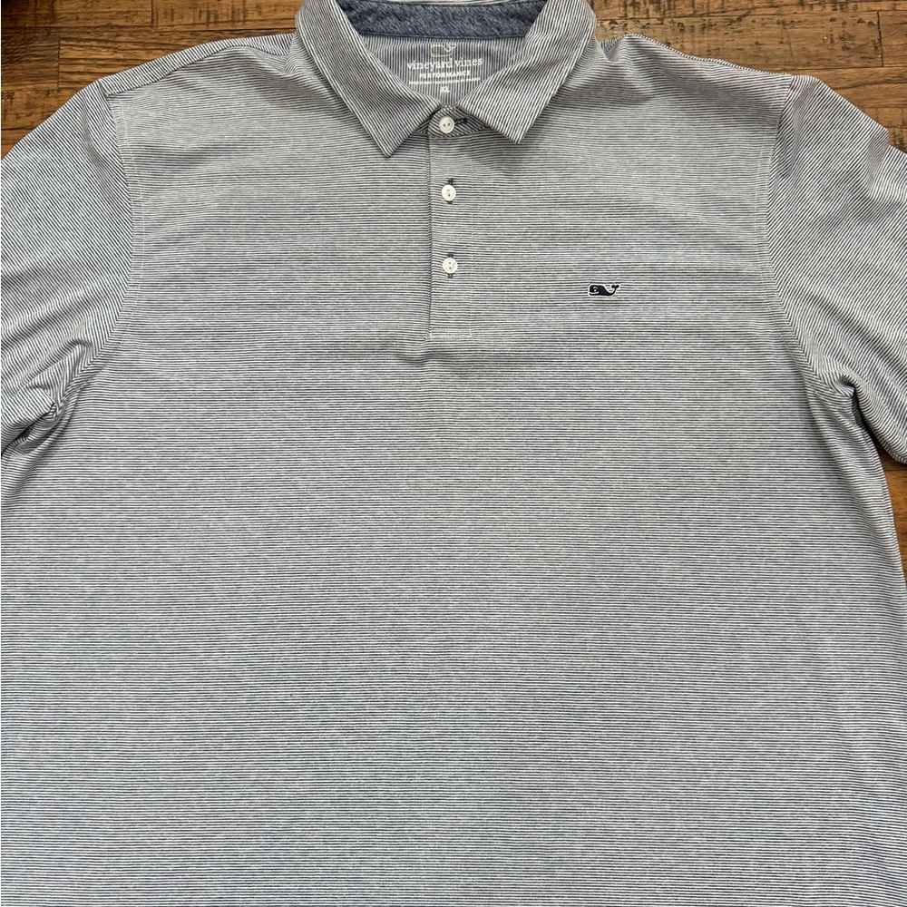 Vineyard Vines St. Jean Performance Polo Shirt Men XL Grey Short Sleeve UPF50